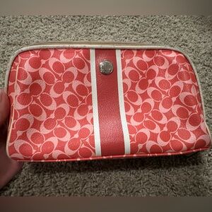 Coach Pink and White Cosmetics Clutch